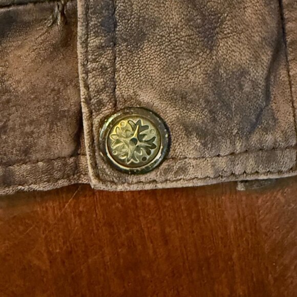 Vintage Royal Fashions Brown Leather Bomber Jacket L - Picture 11 of 14